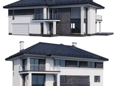 Modern house v80 with Blender file 3D model
