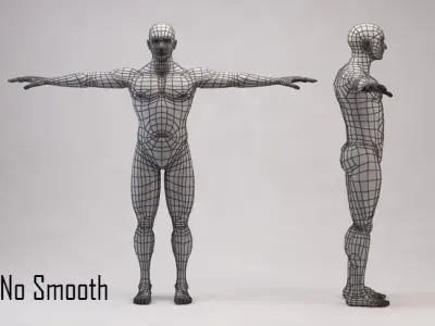 BASE MESH---Man Neutral and T-Pose Low-poly 3D model