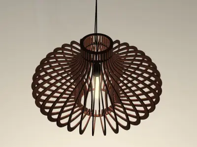 Wood Pendant Lamp 3D model