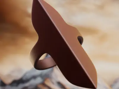 Futuristic Blade Ring - Sci-Fi Print-Ready Jewelry Design 38 3D print model