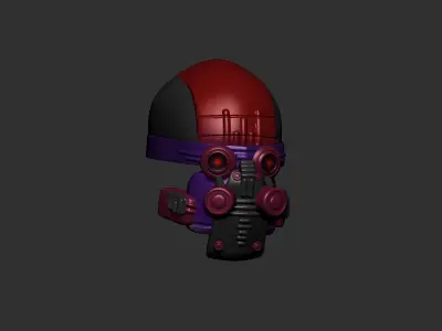Gas mask helmet 3d model scifi Low-poly  3D model 3