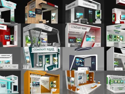 150 Exhibition Stand Stall Booth 150 3D model 3D Model Pack