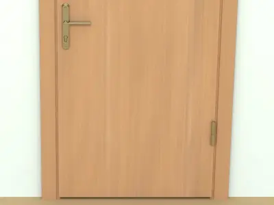 Door-4 wooden door 3D model