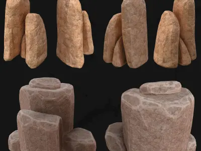 Stylized- Stone-Rock Asset - Low-poly 3D model - PACK-01 Low-poly 3D model