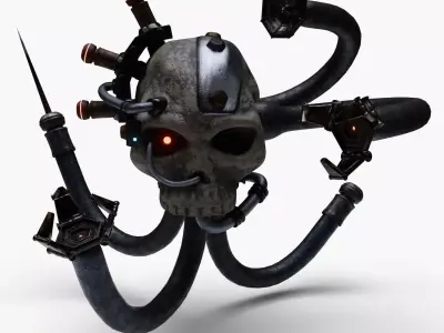 Servo-skull Low-poly 3D model