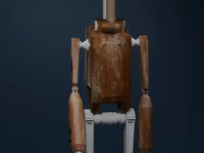 Stylized Rigged Robot Character  Blender FBX  OBJ  Game Ready Low-poly 3D model