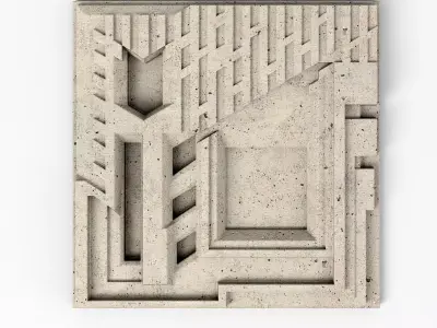 Freeman House Tile - Frank Llyod Wright Low-poly 3D model