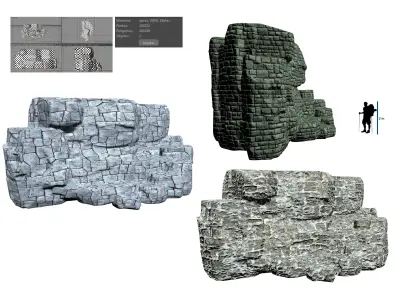 Ruins and stair rock 3D model
