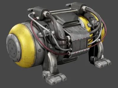 Sci FI Motor 3D Model  Low-poly 3D model