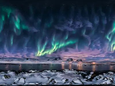 HDRI Aurora Borealis Low-poly 3D model