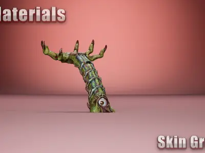 Cyborg Tentacle Low-poly 3D model