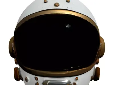 Retro SciFi Astronaut Helmet Low-poly 3D model