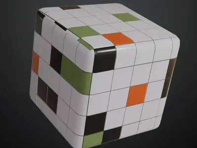 Modern Mosaic Square Ceramic Tiles PBR Seamless Texture