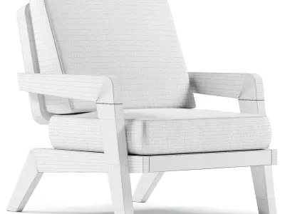 Avila Teak Lounge Chair 3D model