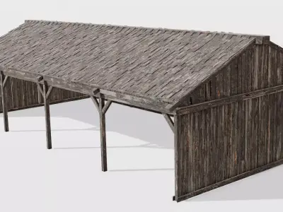  Wooden Shed 3D Model Low-poly 3D model