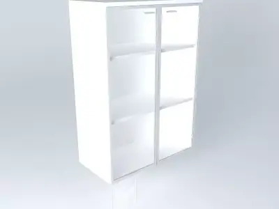 MEDIUM HEIGHT CABINET ALUM. FRAME GLASS DOORS 900x450x1350mm Free 3D model