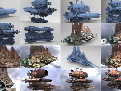 Grand Airship Collection  3D Model Pack
