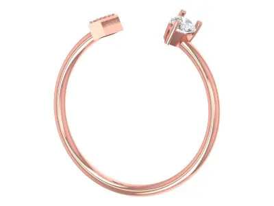 Solitaire Women Pear Stone Band Ring 3D print model
