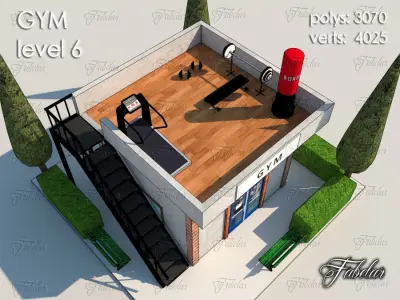 Gym Level Low-poly 3D model