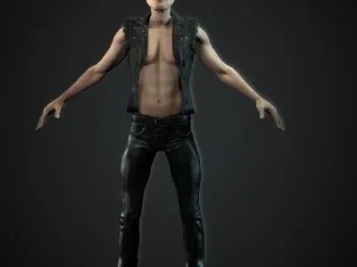 Cyberpunk Style Character Low-poly 3D model