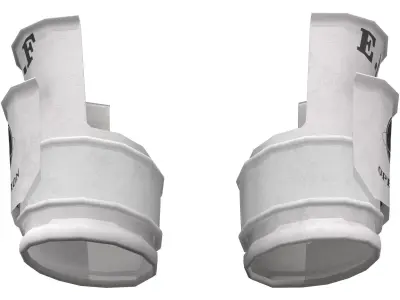 White Tactical Sci-fi White Arm Bands Low-poly 3D model