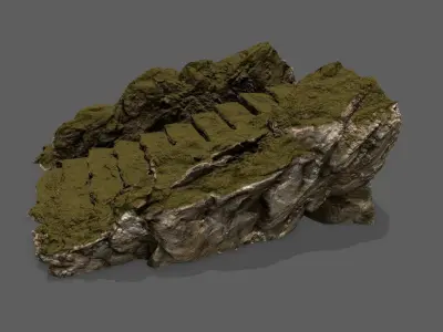 Stairs stone staircase Low-poly 3D model