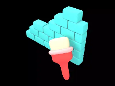 Paint Wall Icon v1 003 Low-poly 3D model