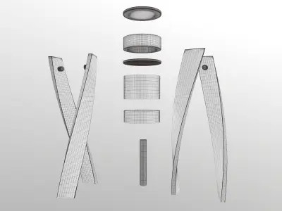 Wooden Spiral Lamp model 3 Low-poly 3D model