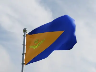 Animated Netherlands Flags 3D model