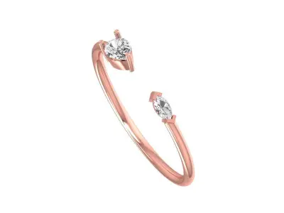 Solitaire Women Light Weight Band Ring 3D print model