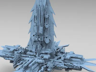 Machine City Scull Towers 1 3D model