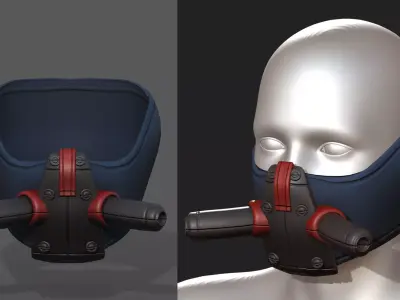 Gas mask respirator scifi futuristic  Low-poly 3D model