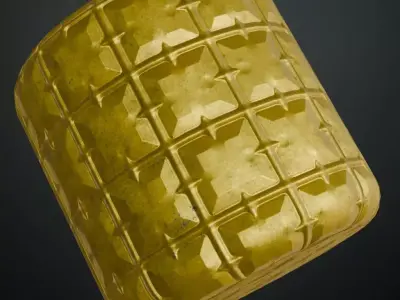 Golden Metal Sci-Fi PBR Seamless Texture