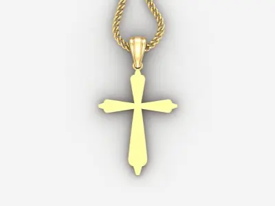 Light Gold 18K Cross Pendant 1CP003 3D print model purchase