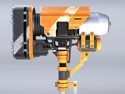 Rocket Hammer Low-poly 3D model