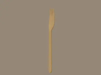 Wooden Fork 3D model