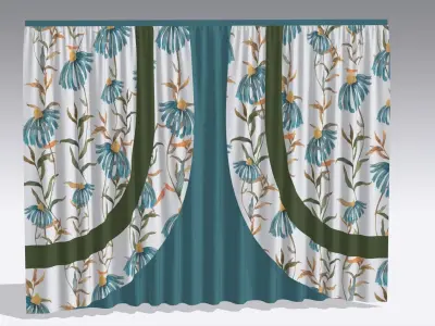 Curtain Low-poly 3D model 85