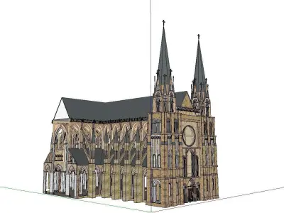 Architecture-Religion-God-Culture-Temple-0116 church with spi... 3D model