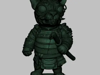 Cat Samurai  3D print model