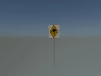Kangaroo sign Low-poly 3D model