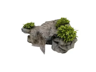 Natural Rock Waterfall 3D model