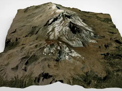 Mountain landscape Volcano Iztaccihuatl Mexico 3D model