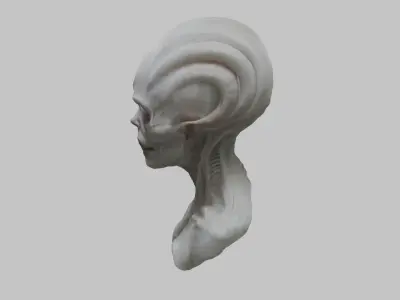 Science Fiction ALien Fantasy Woman Head Bust Low-poly 3D model