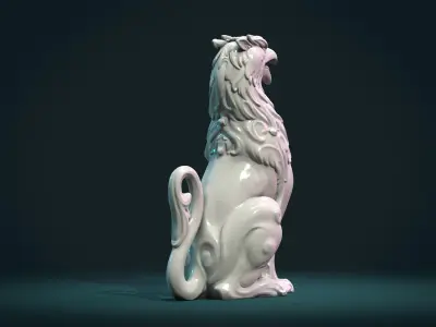 Griffon lion statue 3D print model
