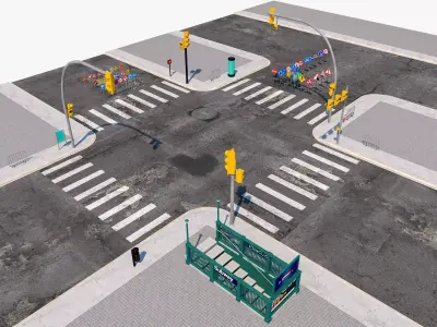 Road Street Collection 3D model