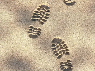 Shoeprints On The Sand 3D model