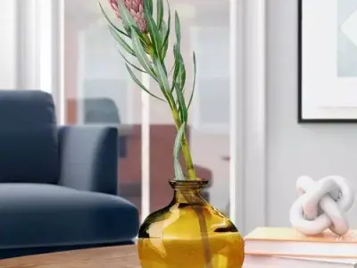 Melvin Modern Bubble Recycled Glass Table Vase 3D model