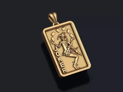 Joker playing card pendant light 3D print model