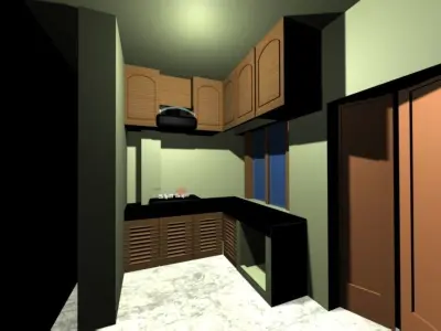 Kitchen Room Decoration Low-poly 3D model
