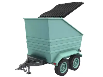 Mobile Skip Trash Trailer 3D model